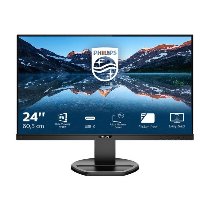 PHILIPSB Line 243B9 - Écran LED - 24- (23.8- visualisable) - HDMI, VGA, DisplayPort, USB-C - Haut-parleurs - Texture noire