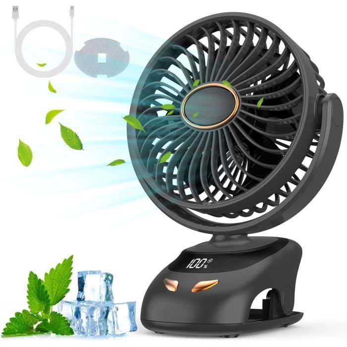 Ventilateur de Bureau - LARGEIGHT - Portable Mini USB - 5 Vitesses - LED Multicolore - Silencieux - Largeight