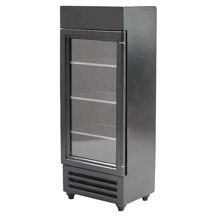 Mini Frigo élégant Argent Pour Maison De Poupée – Folpus – Échelle 1/12 – Matériaux Bois De Bouleau Et Métal – 5,4 X 5 X 14,9 Cm