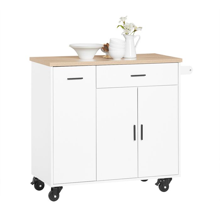 Desserte de Cuisine - SoBuy FKW126-WN - îlot de Cuisineavec 2 Tiroirs 2 Portes Desserte de Cuisine - SoBuy FKW126-WN - îlot de Cuisineavec 2 Tiroirs 2 Portes
