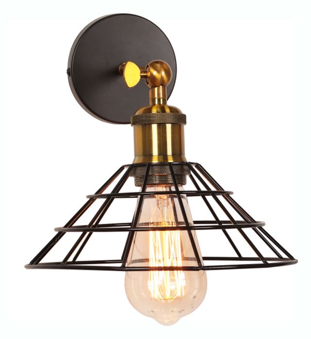 iDEGU Applique Murale intérieur Industriel Vintage E27 Rétro Lampe Murale en Métal Designe Chapeau Réglable 180° pour Salon Chambre