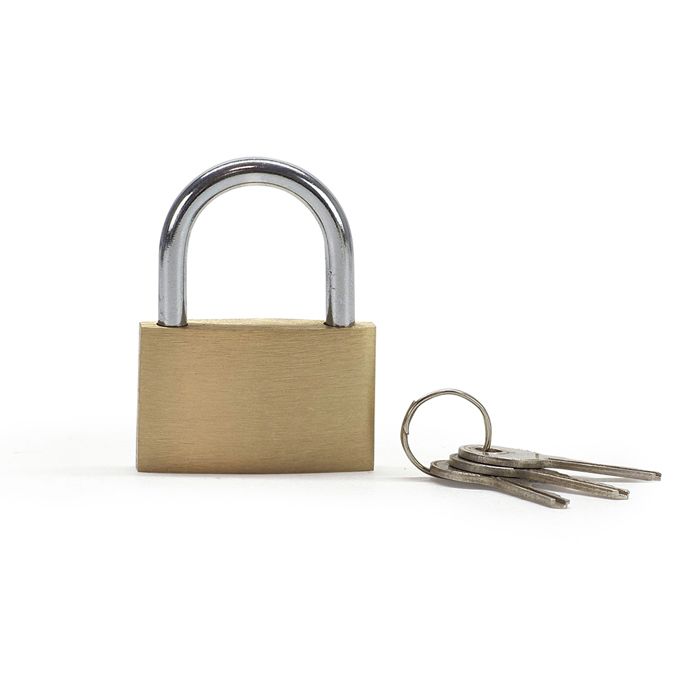 Cadenas à clé en acier trempé et laiton doré – anse épaisse sécurité renforcée pour casier armoire vestiaire