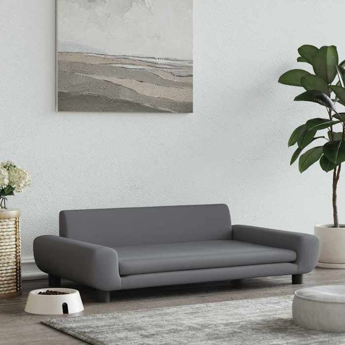 Meilleurs prix pour Prix bas - Lit Fauteuil Chien-Lit pour chien gris foncé 100x54x33 cm velours （583713571841)