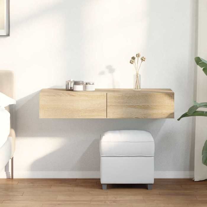 Étagère murale avec tiroirs-Étagère flottante-Étagère de rangement suspendue chêne sonoma bois dingénierie 506734