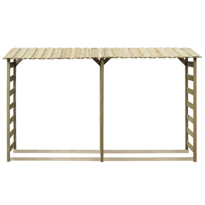 （SOLDES SEPT)Magasin de bûches - Double abri de stockage du bois 300x44x176cm Pin imprégné @26217