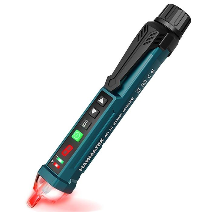 Testeur de tension sans contact avec sensibilité réglable sur 9 positions 12 V CA - 1000 V alarme sonore et lumineuse