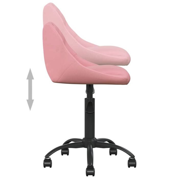 Sale 2026 Fauteuil de bureau - Pour 1 personne - Rose Velours - 44x46x(67.5-79) cm DD387