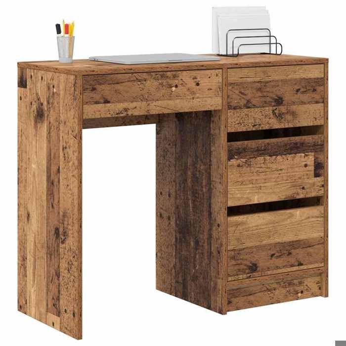 Bureau Marron CLOUD Table à écrire Pour 1 personne Bois Ancien 90x37 5x75 cm bois dingénierie BBB1024