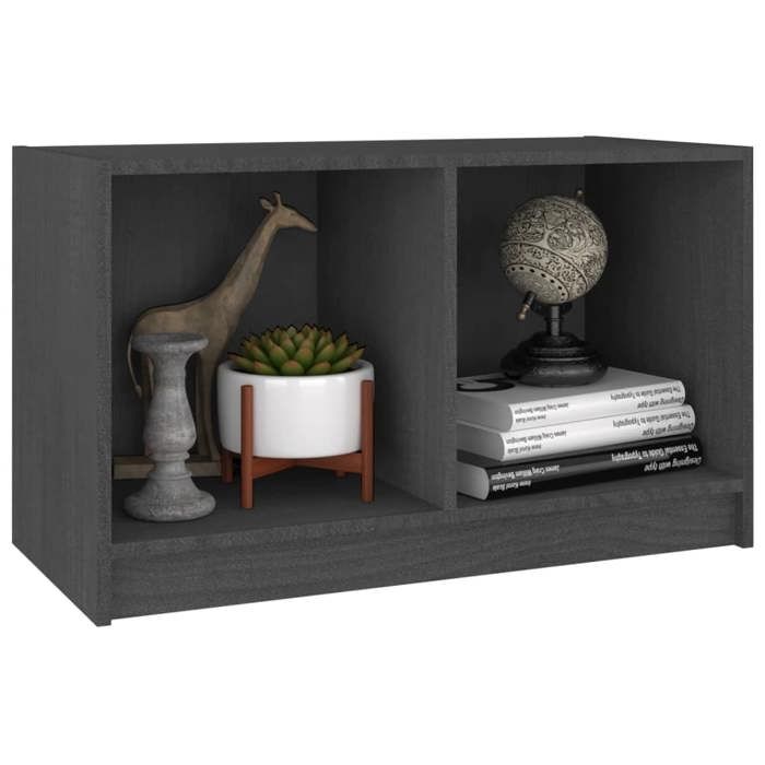SALE Janvier MODERNE Cabinet TV - MGH - MEUBLE TV/HIFI - Avec rangement - Gris 70x33x42 cm - Bois de pin massif TT668