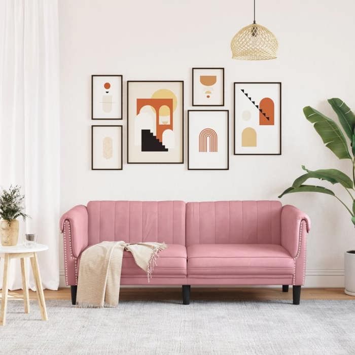 Rose SOFA - PHSH - Canapé avec 2 places - contemporain - rose velours C1884