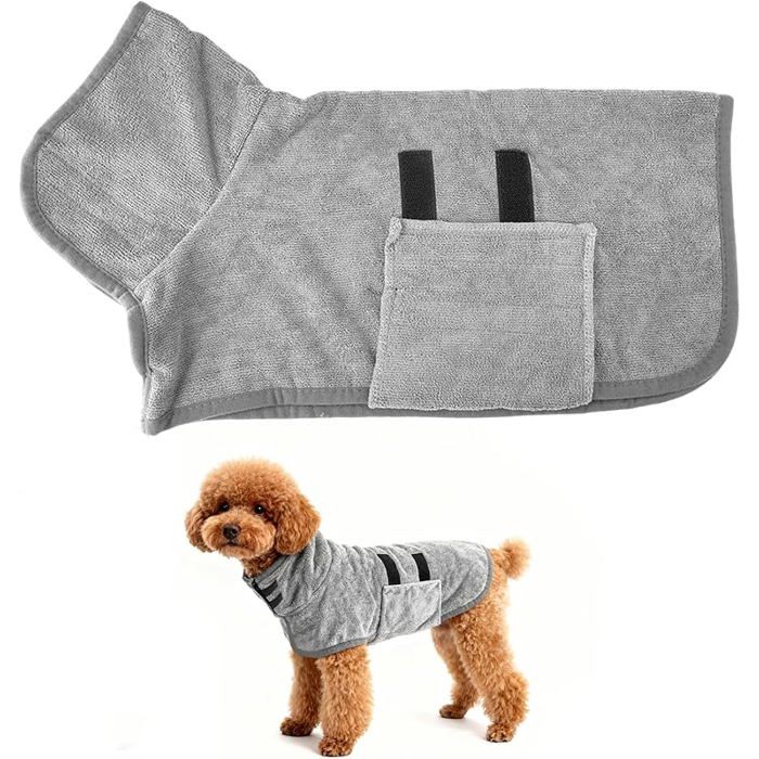 Peignoir de Bain pour Petit Chien Chat Super Absorbante Peignoir Chien Eponge en Microfibre Accappatoio per Cani Serviett SERVIETTE