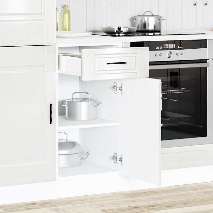 Armoire de cuisine (1 PC) - Vaisselier Meuble Rangement - Porto blanc brillant bois ingénierie 40x46x81.5 cm L2491