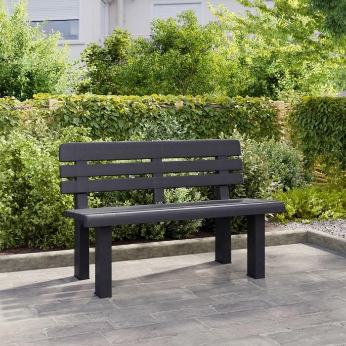 RebaisBanc de jardin 1 PC - SWEETY - Banquette de repos - anthracite 110x52x71cm polypropylène - 1/2 personnes LH6822991
