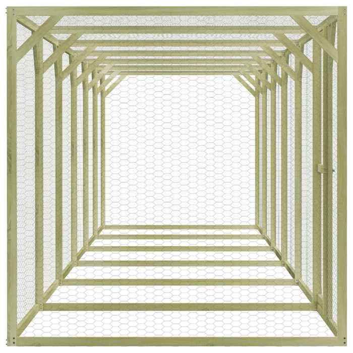 Poulailler 15x9x15 m imprégnée - vidaXL - cadre en pin imprégné + fil dacier galvanisé - vert et argenté - 15 x 9 x 15 m ycq92a