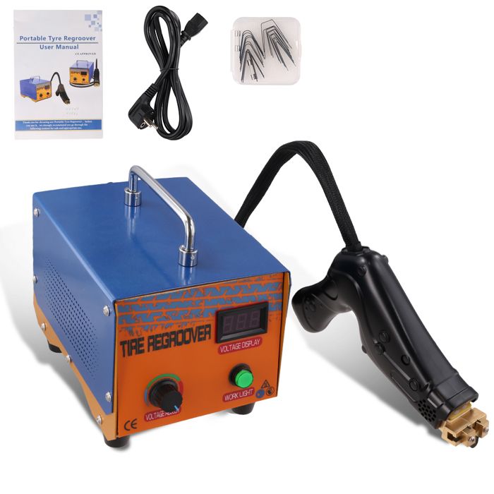 Rainureuse pneus 1000W coupe U/V/droit avec lames de rechange tous