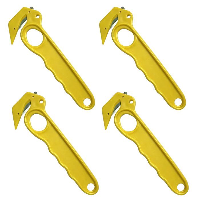 Cutter Sécurité Jaune 4 Pièces Ouvre-boîte pour Carton et Emballage Dupcheliry