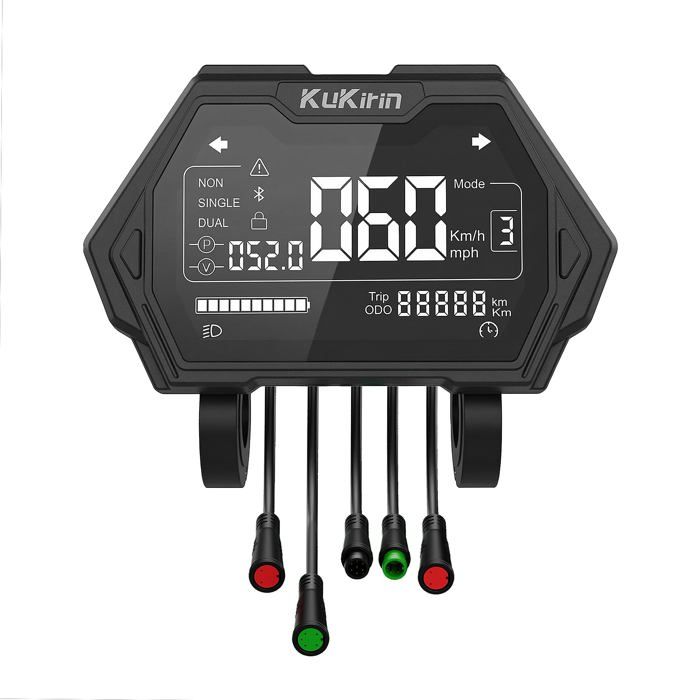 Tableau de Bord Écran LCD 7 Broches Compatible avec Kukirin G2 Master (Version B) Kickscooter Compteur de Vitesse avec Connecteu