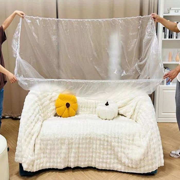 Housse de canapé en plastique - protection transparente - couverture de meubles