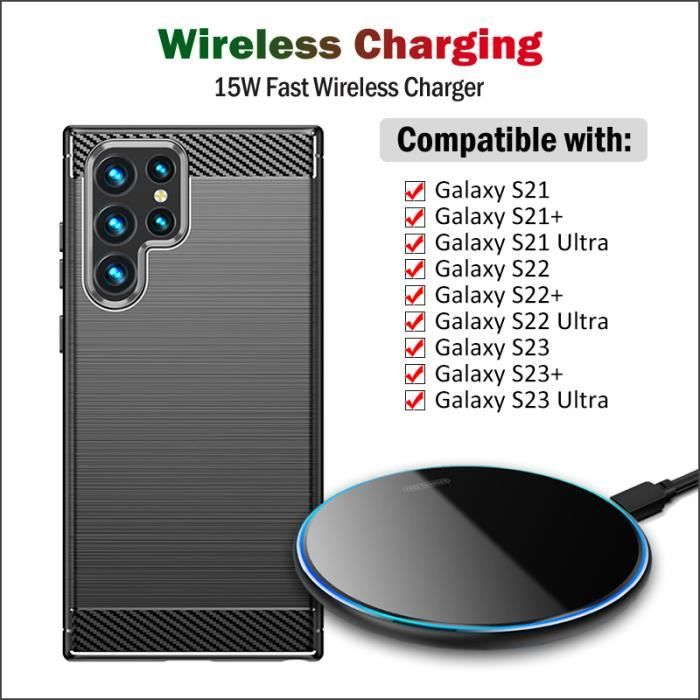 Pour Galaxy S23 Plus-Chargeur sans fil Qi rapide 15W, pour Samsung Galaxy  S23 S21 S22 Ultra Plus, téléphone a - Cdiscount Téléphonie