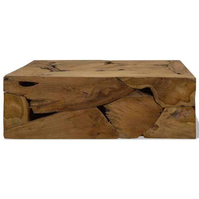 Table basse - AKOZON - Teck véritable - 90x50x30 cm - Finition huilée - Salon