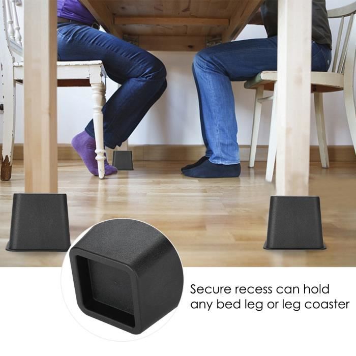 Rehausseurs de meubles - réglables chaise de lit rehausseur de pieds larges supports de levage - 4pcs