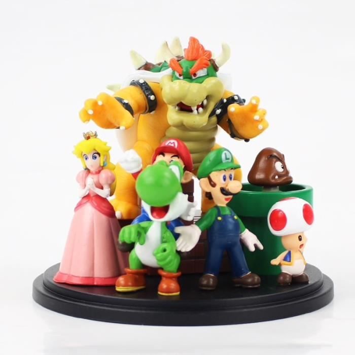 Lot De 6 Figurines SUPER MARIO - Peach, Luigi, Yoshi, Toad, Donkey - Neuf Scellé