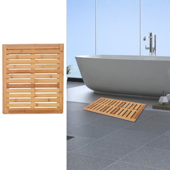Tapis Antiderapant Caillebotis De Douche En Bois Naturel En Bambou