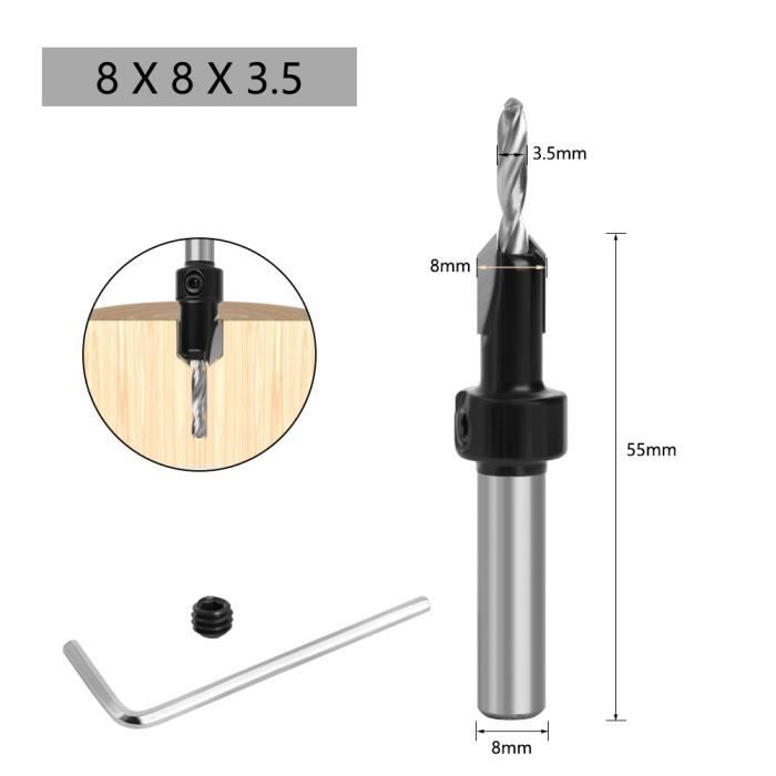 2 Mèches Perçage Pointe Brad 9,5mm QUARKZMAN - Acier Carbone Menuiserie Bois