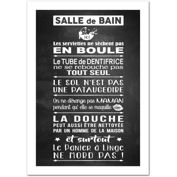 Plaqu décorativ n métal Règls d la sall d bain 30x60 cm