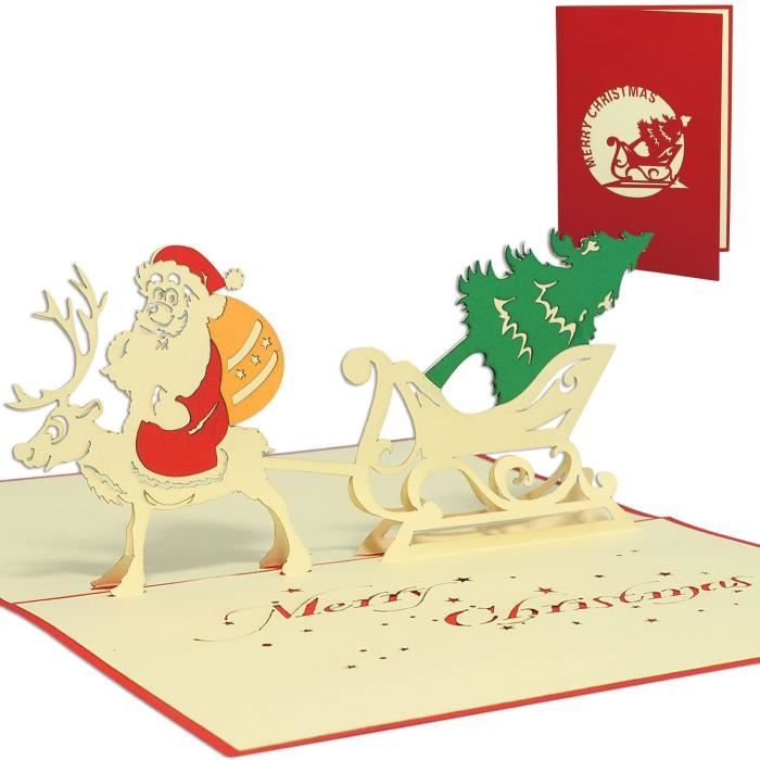 Popup17714, Pop Up Carte De Noël, Cartes De Noël 3D, Carte De Vœux De