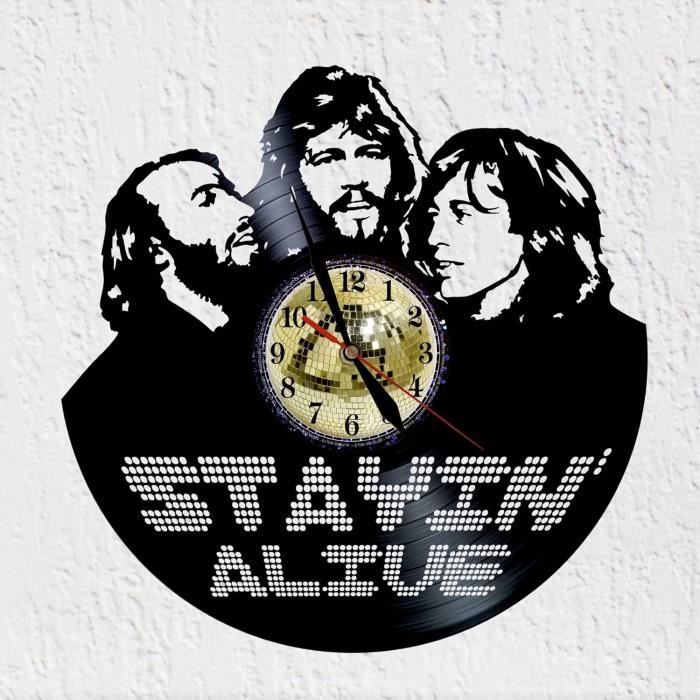 Horloge Murale Vinyle Recyclé - Silhouette Ian Curtis (Joy Division) - Post-punk - Noire
