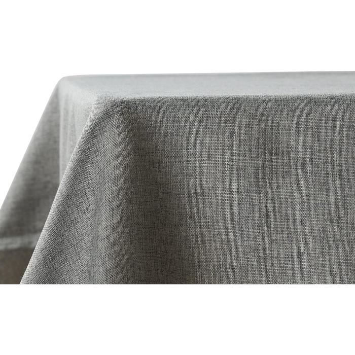 TRAHOO-Nappe Aspect Lin Lavable Nappe de Table Anti-tâche Protection de Table Nappe Exterieur