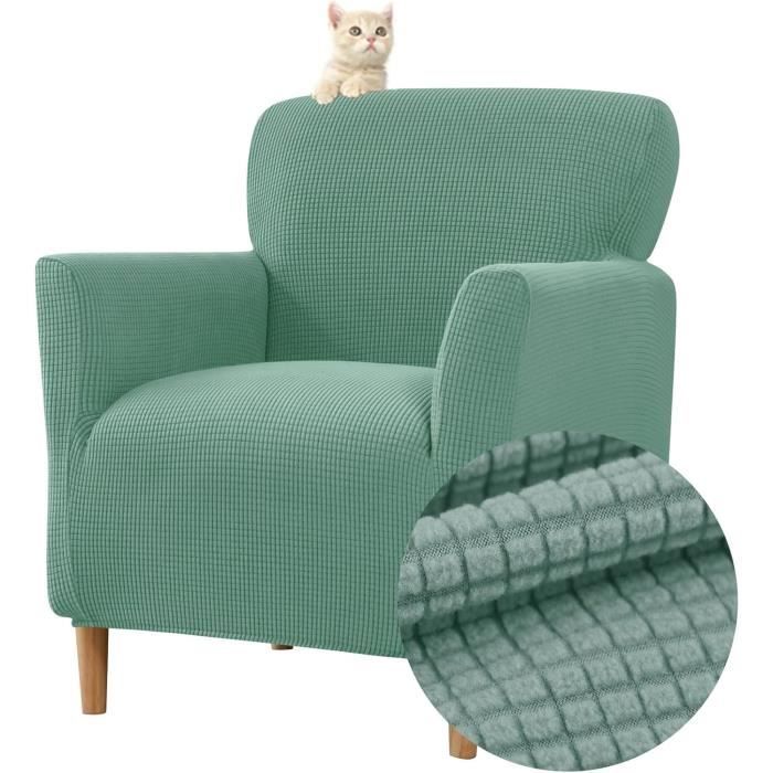 Housse De Fauteuil Extensible 1 Place - Protection Lavable - Style Jacquard - Pour Canapé Chesterfield