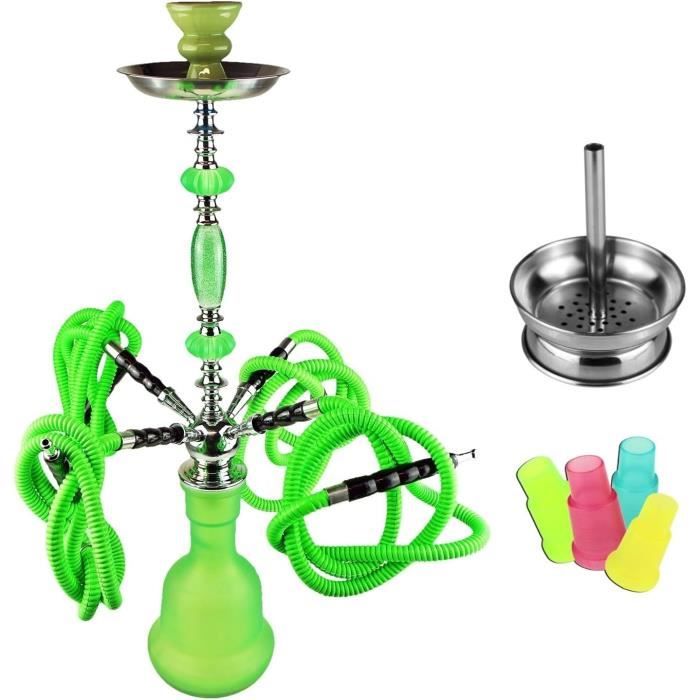 REANICE Chicha 2 Tuyau fumée Narguilé Ensemble Complet en Verre Foyer
