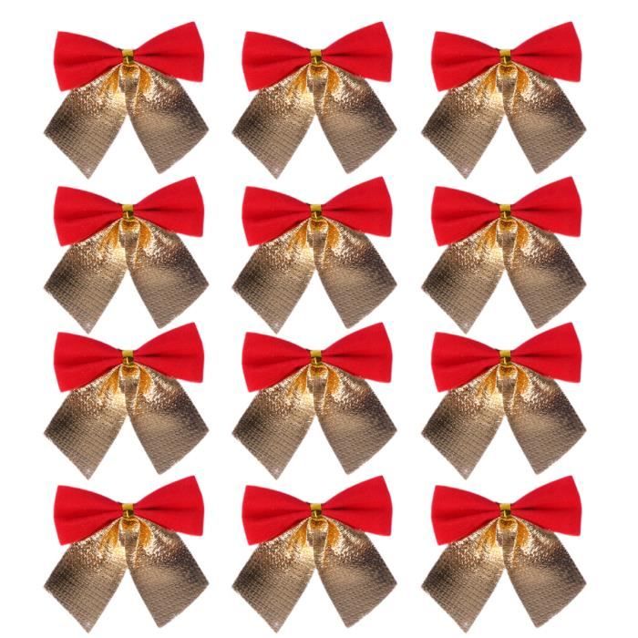 Noeud de décoration de Noël (or rouge 12pcs) - Achat / Vente boule de