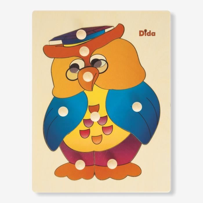 Dida Puzzle Bois Bebe Hibou Puzzles Pour Les Enfants Avec Boutons En Bois Cdiscount Jeux Jouets