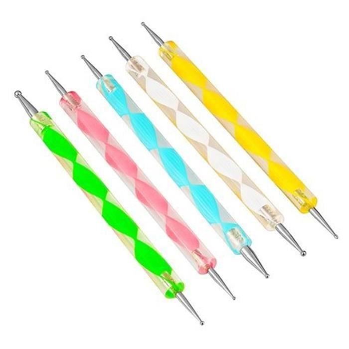 Kit 5 Dotting Tool pour nail art ongle Cdiscount Au quotidien