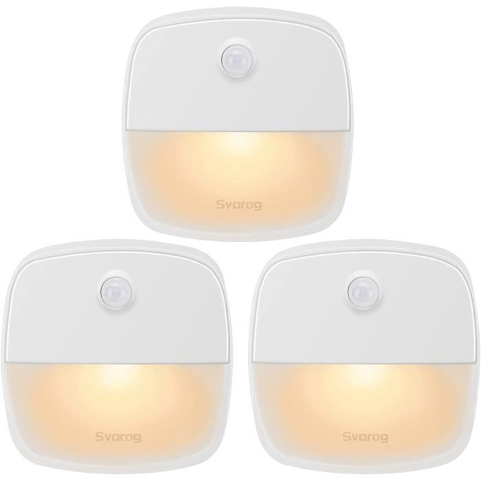Lot De 3 Veilleuses LED Avec Détecteur De Mouvement - 3 Modes - USB Rechargeable