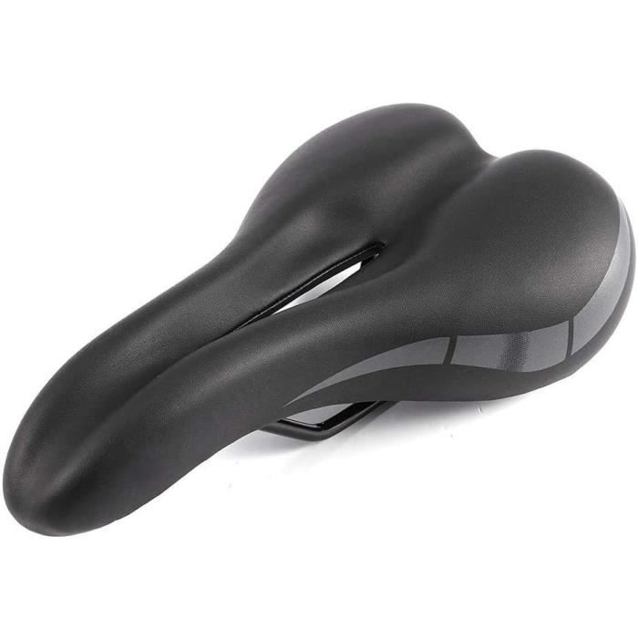 Selle De Vélo Confort Femme/homme, Rembourrage Gel Et Mousse Mémoire, Cuir PU, Couleur Verte, Taille Universelle