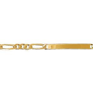 Gourmette - 1001 BIJOUX - Plaqué Or - Maillons Figaro - 18cm