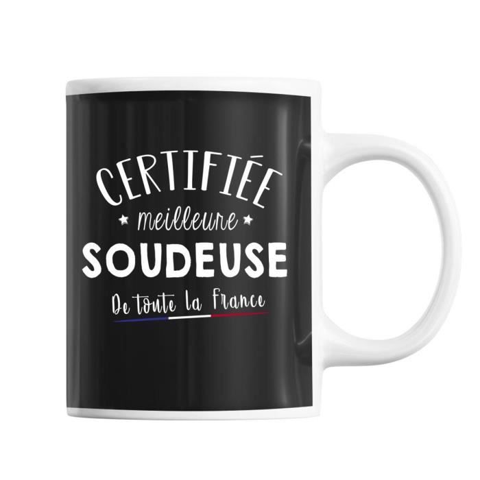Mug Femme Coiffeuse Meilleure de France | Tasse Noire métier main image 1