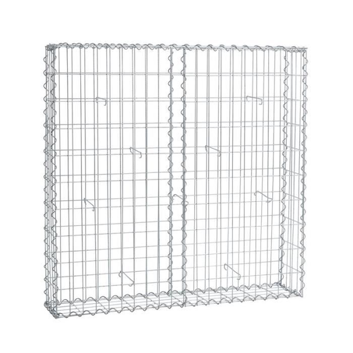 Gabion à pierres en métal galvanisé 100 x 100 x 20 cm ESTEXO