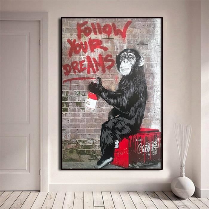 Images Sur Toile Abstrait Gorilla Singe Image Animale Drôle Affiche Et