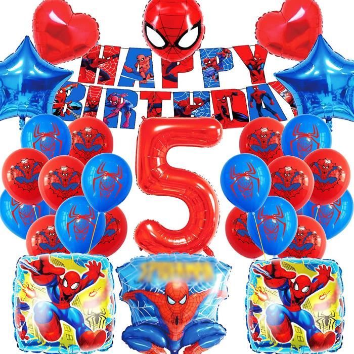 Kit Complet Décoration Fête 5 Ans : Vaisselle, Ballons, Nappe, Déco Gâteau - 100 Pièces, Prêt à Célébrer !