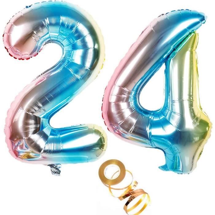 Ballons Chiffre 11 Arc-en-Ciel XXL 40 Pouces - Pour Anniversaire Fille, Hélium, Lot De 2 Avec Ruban