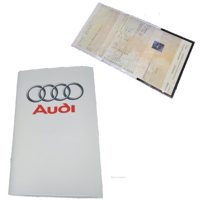 Etui en pvc Souple AUDI 3 Volets pour Carte Grise Voiture Pochette