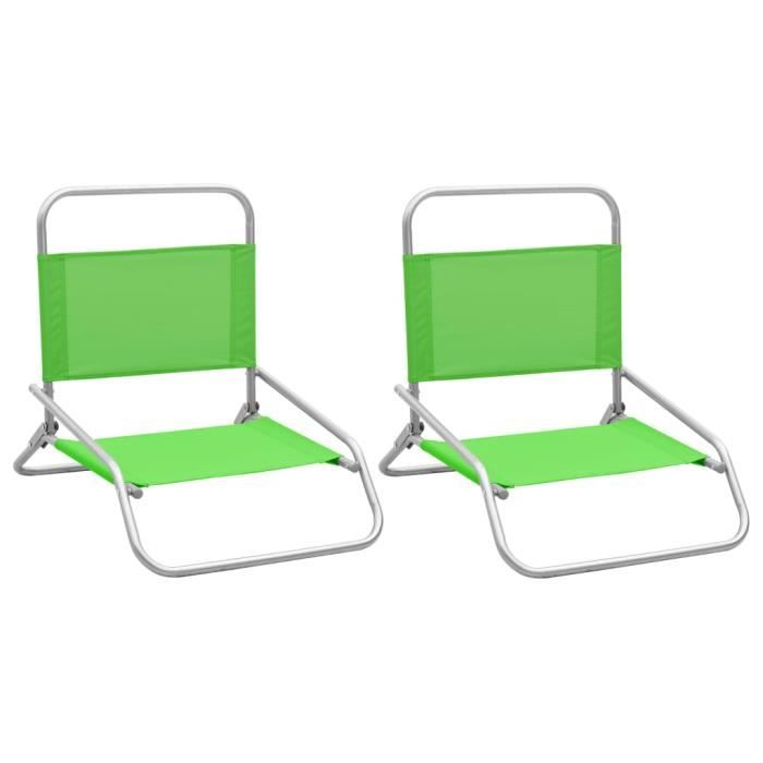 chaises de plage pliables contemporain - meilleurs® 77482 - vert - tissu