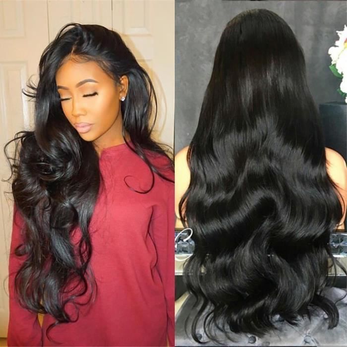 Perruque de f te naturelle 70CM femme longue boucl e assez noire