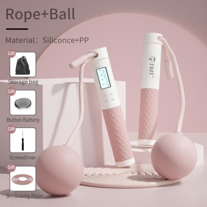 Corde à Sauter - Pink - Réglable - Sans fil - Compteur numérique