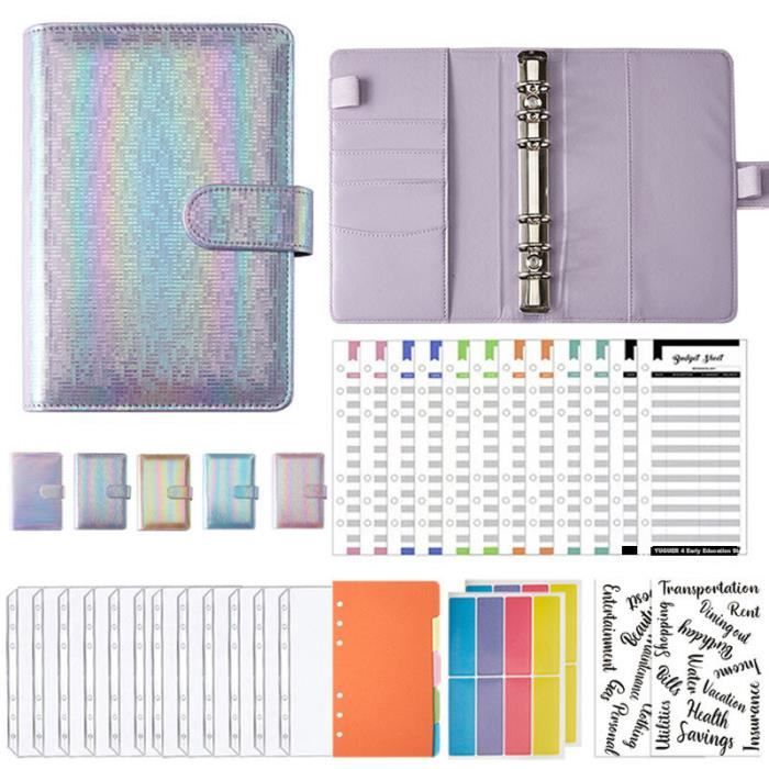 Classeur à Anneaux A5 Rechargeable JIANTA - Carnet Cuir PU 240 Feuilles 6 Trous Noir
